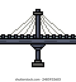 pixel art of bridge fence loop isolated background