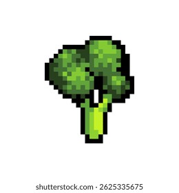 Pixel art broccoli illustration. pixel art logos. pixel art food
