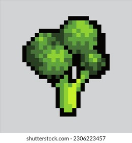 pixel art broccoli. broccoli vegetables pixelated design for logo, web,
mobile app, badges and patches. Video game sprite. 8-bit. Isolated vector illustration.