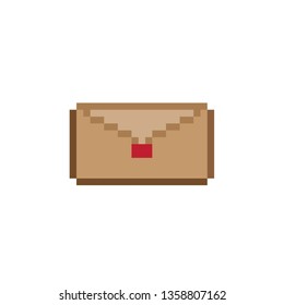 Pixel art brown envelope