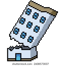 pixel art of building broken fall isolated background