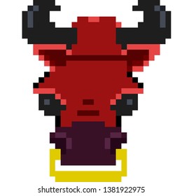 Pixel Art The Bull Face