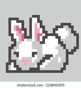 Pixel art bunny square symbols of 2023