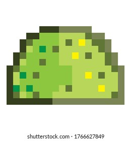 Bushes de Arte Pixel - Elementos de la Naturaleza. Arte de píxeles vectores.