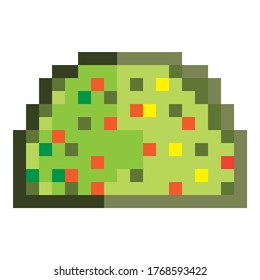 Pixel Art Bushes. Nature Elements. Vector pixel art.