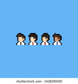 Pixel art business man avatar icon.8bit.