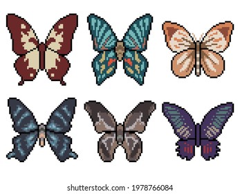 pixel art of butterfly top view