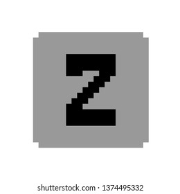 Pixel art button calculator 2 gray and black