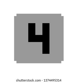 Pixel art button calculator 4 gray and black