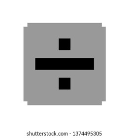 Pixel art button calculator divide gray and black