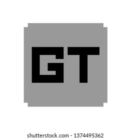 Pixel art button calculator gt gray and black