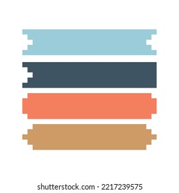 Pixel art. Button colorful colection