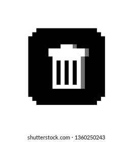 pixel art button leave White and black