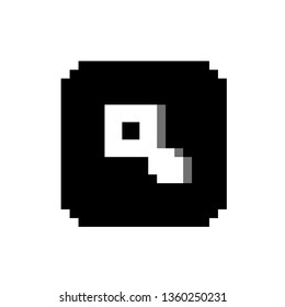 pixel art button searching for White and black
