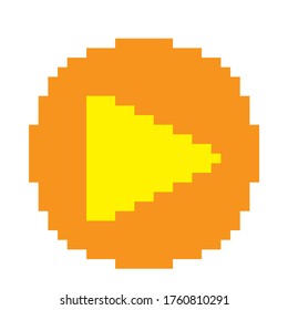 Pixel art button. Vector picture.