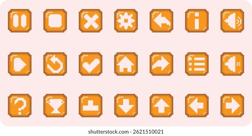 Pixel art buttons for games