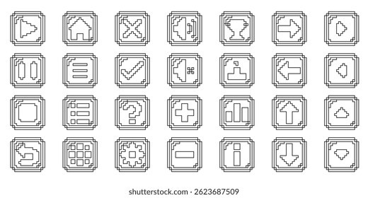 Pixel art buttons for games pixel perfect