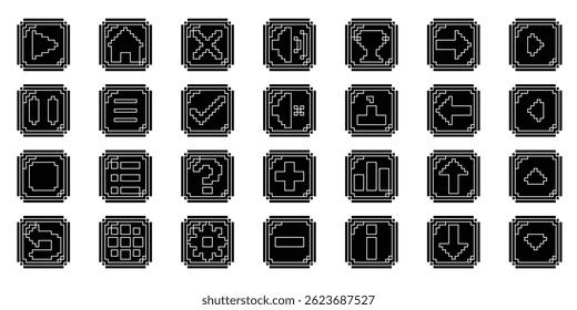 Pixel art buttons for games pixel perfect