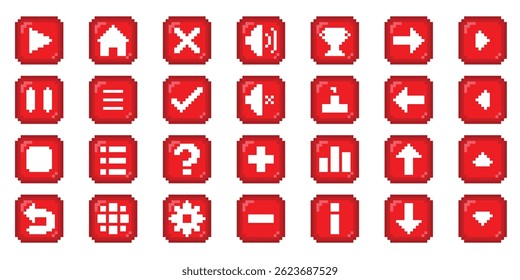Pixel art buttons for games pixel perfect