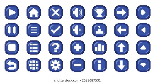 Pixel art buttons for games pixel perfect