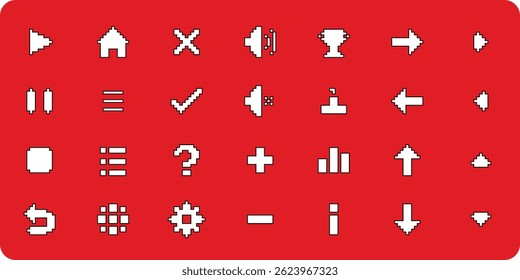 Pixel art buttons for games pixel perfect