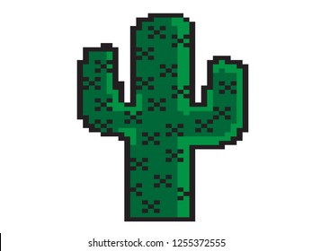 pixel art of cactus