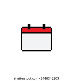 Pixel art calendar icon vector 8 bit company logo template