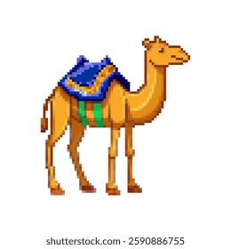 Pixel art of camel. Pixelated camel illustration
