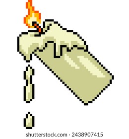 pixel art of candle tear drop isolated background