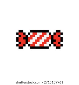 Pixel Art Candy 8 bit icono de Vector para el logotipo del juego de ordenador	
