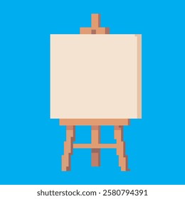pixel art canvas painting, vector illustration on isolated background.