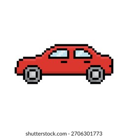  Pixel Kunst Auto Auto 8-Bit-Vektorsymbol für Computerspiel