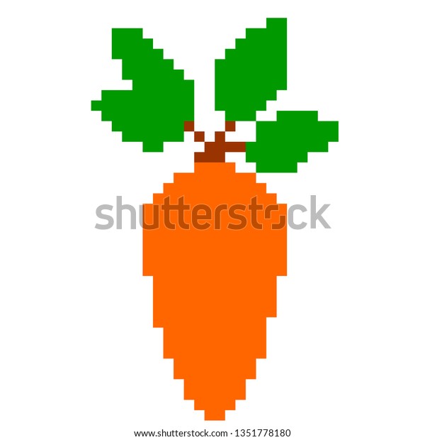 Pixel Art Carrot Stock Vector (Royalty Free) 1351778180 | Shutterstock