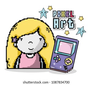Pixel art cartoon