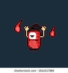 Pixel art cartoon chochin obake character.ghost lamp.