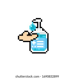 Pixel Art Cartoon Hand Sanitizer Gel Stock Vector (Royalty Free) 1690832899