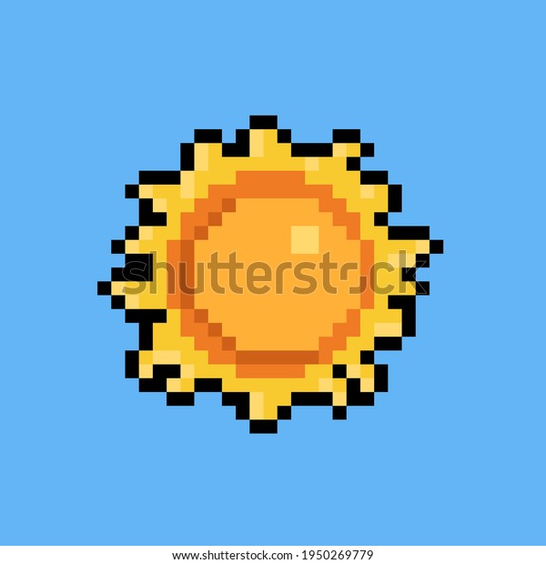 Pixel Art Cartoon Papercut Art Sun Stock Vector (Royalty Free ...