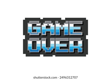 Pixel art cartoon retro style with text " GAME OVER "