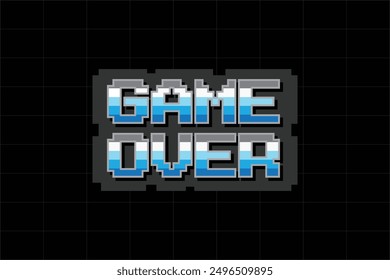 Pixel art cartoon retro style with text " GAME OVER " on black background