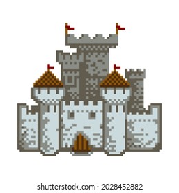 Pixel Art Castle Vector For Games