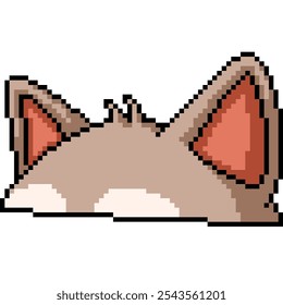 pixel art of cat ear hat isolated background