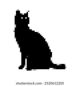 pixel art cat icon vector on white background