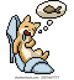 pixel art of cat sleep in shoe isolated background