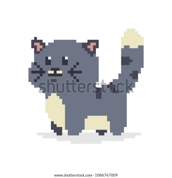 Pixel Art Cat Image Vectorielle Personnage Image Vectorielle De Stock Libre De Droits