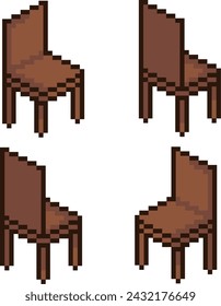Silla de arte del pixel 32x32 Vector