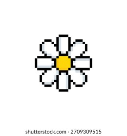 Icono de Vector de 8 bits de manzanilla de arte de píxeles para el logotipo del juego de computadora