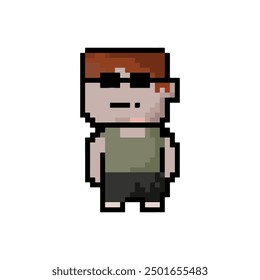 Pixel-Kunstzeichen. 8-Bit Retro-Elemente. Vektorgrafik