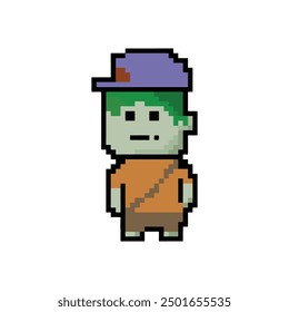 Carácter de arte de píxel. Elementos retro de 8 bits. Ilustración vectorial