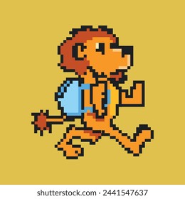 pixel art - character - lion	