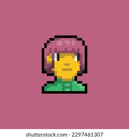 pixel art character portrait with colorful color good for your project and for your avatar game picture.